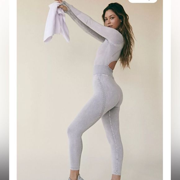 FREE PEOPLE | NWOT Good Karma Long-Sleeve Onesie in Ice Grey * - Picture 2 of 7
